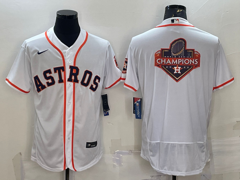 Men's White Houston Astros 2022 World Series Champions Team Big Logo Flex Base Stitched Jersey